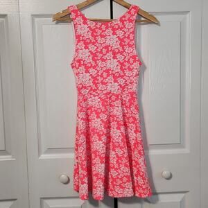 Divided H&M Women's Vibrant Pink & White Floral Sleeveless A-line Dress Size 2